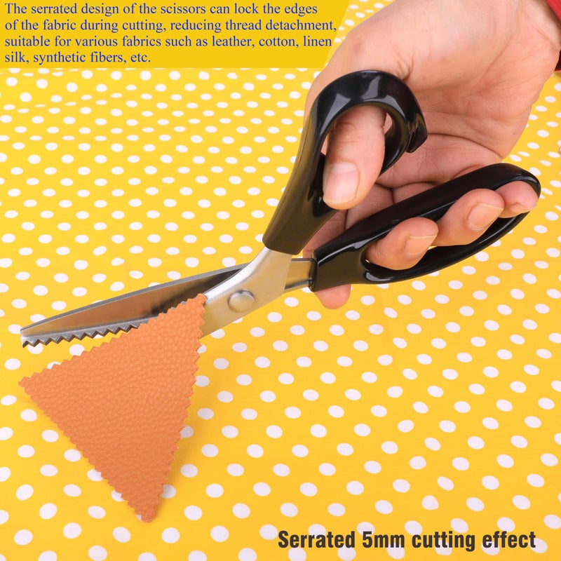 Hui Tong Strong & Sharpe Pinking Shears,Pinking Shears Scissors for Fabric, Serrated and Scalloped Scissors Fabric,3mm,5mm,7mm (Serrated 5mm) - Image 5